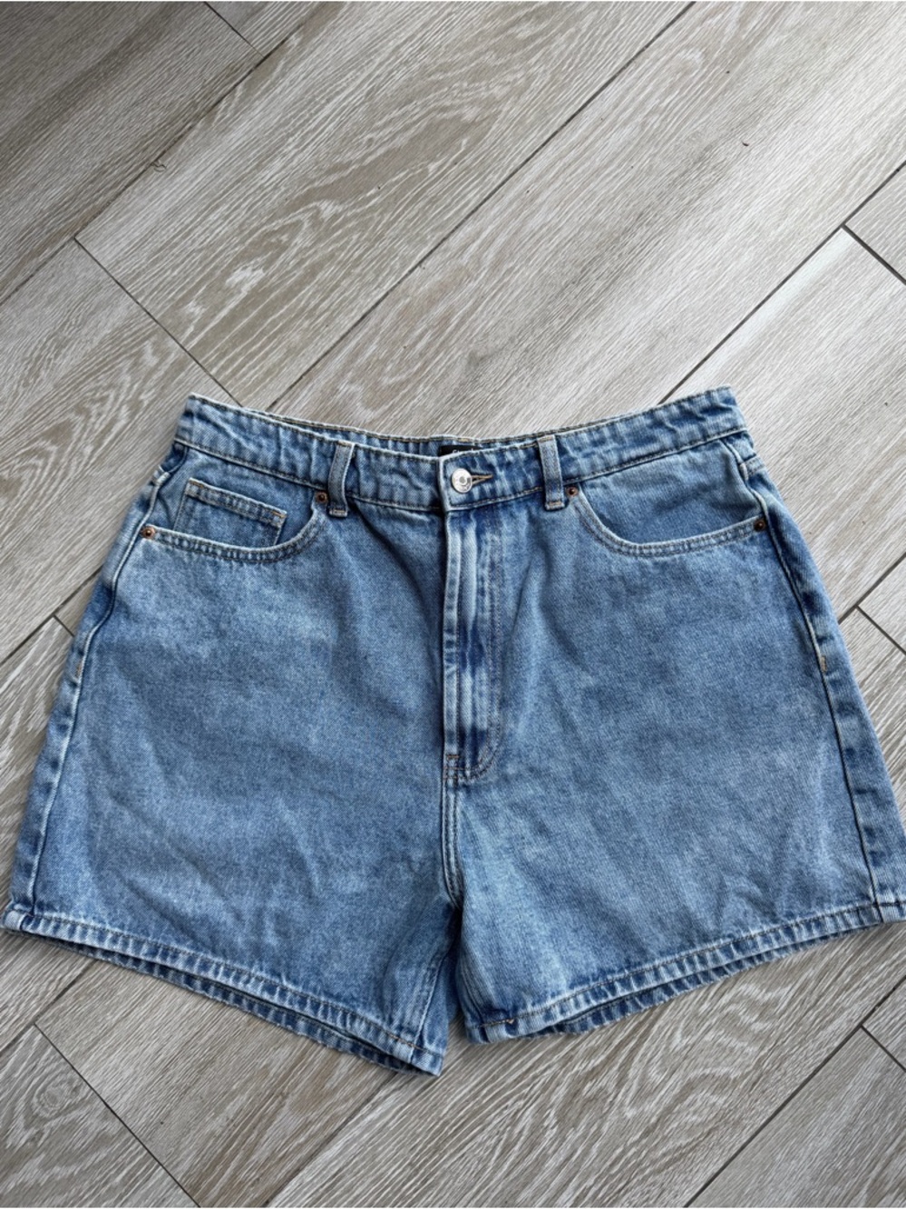 Classic High-Waist Blue Denim Women's Shorts